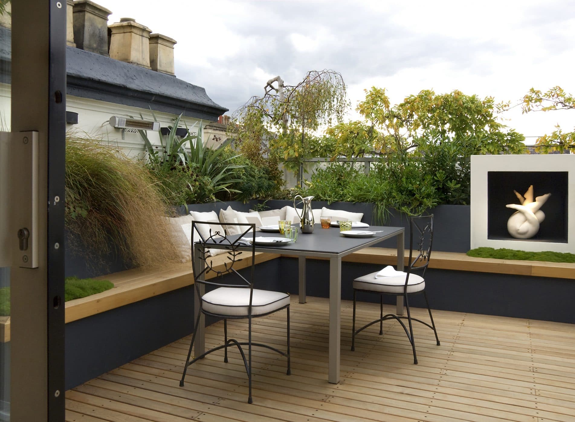 View of the Roof Garden from the sliding doors