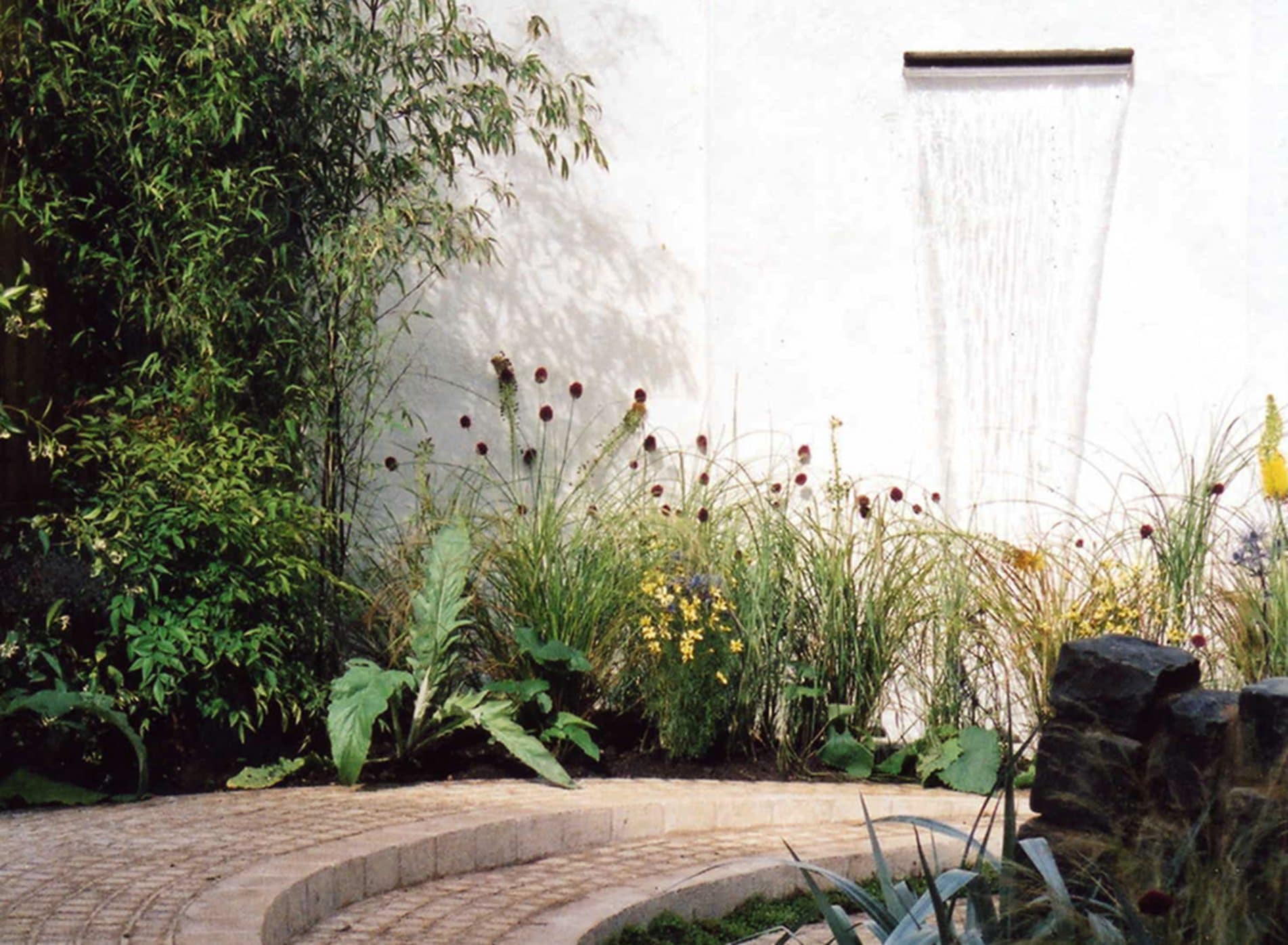 Waterfall water feature in the Family Town Garden