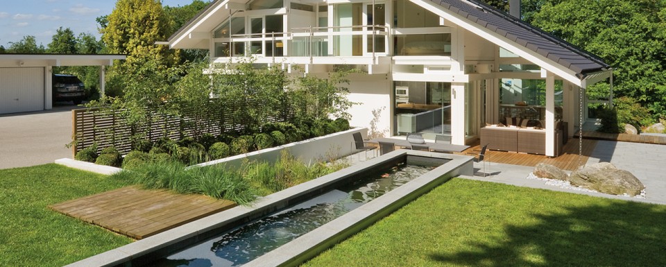 2008 Association of Professional Landscapers Supreme Award winner - linear pond and garden by the White Huf House