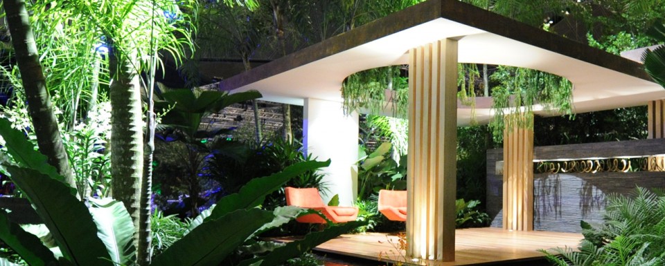 2012 Singapore Garden Festival winner of 2 awards - garden with semi-covered spaces