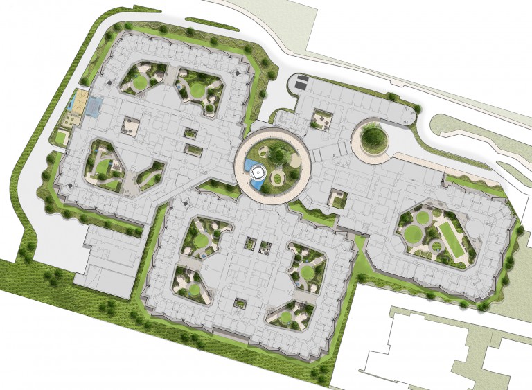 Plan of the gardens at Belfast Acute Mental Health Facility