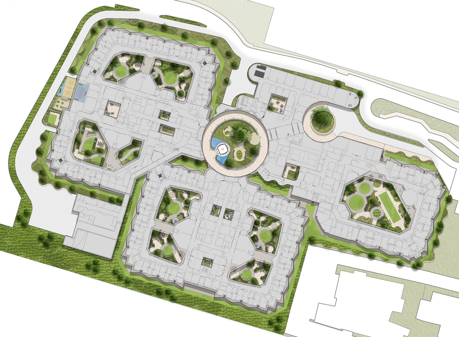 Plan of the gardens at Belfast Acute Mental Health Facility