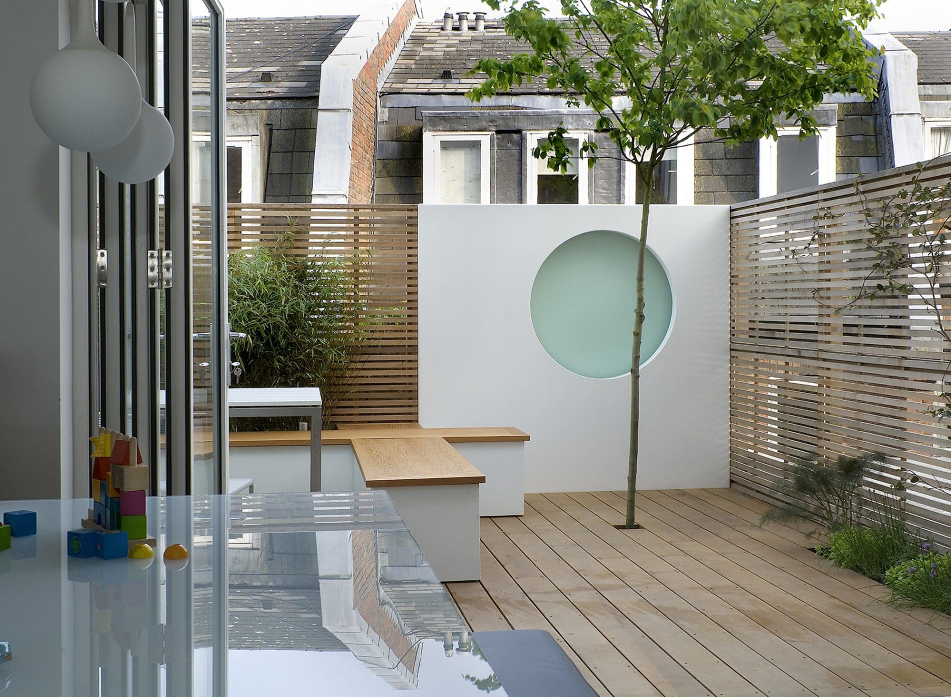 View from inside the house looking to the garden
