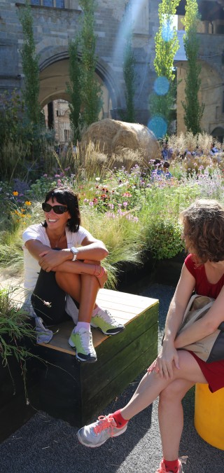 Piazza Vecchia Sat In Garden On Wooden Decking