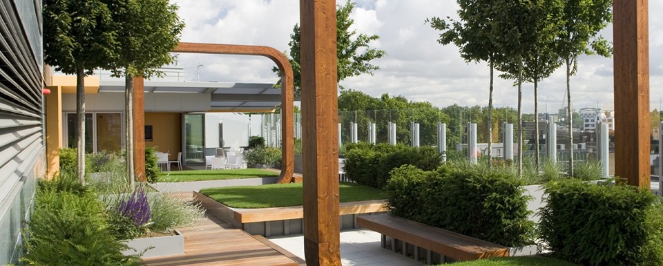 Great Ormond Street Hospital Garden with structural arches