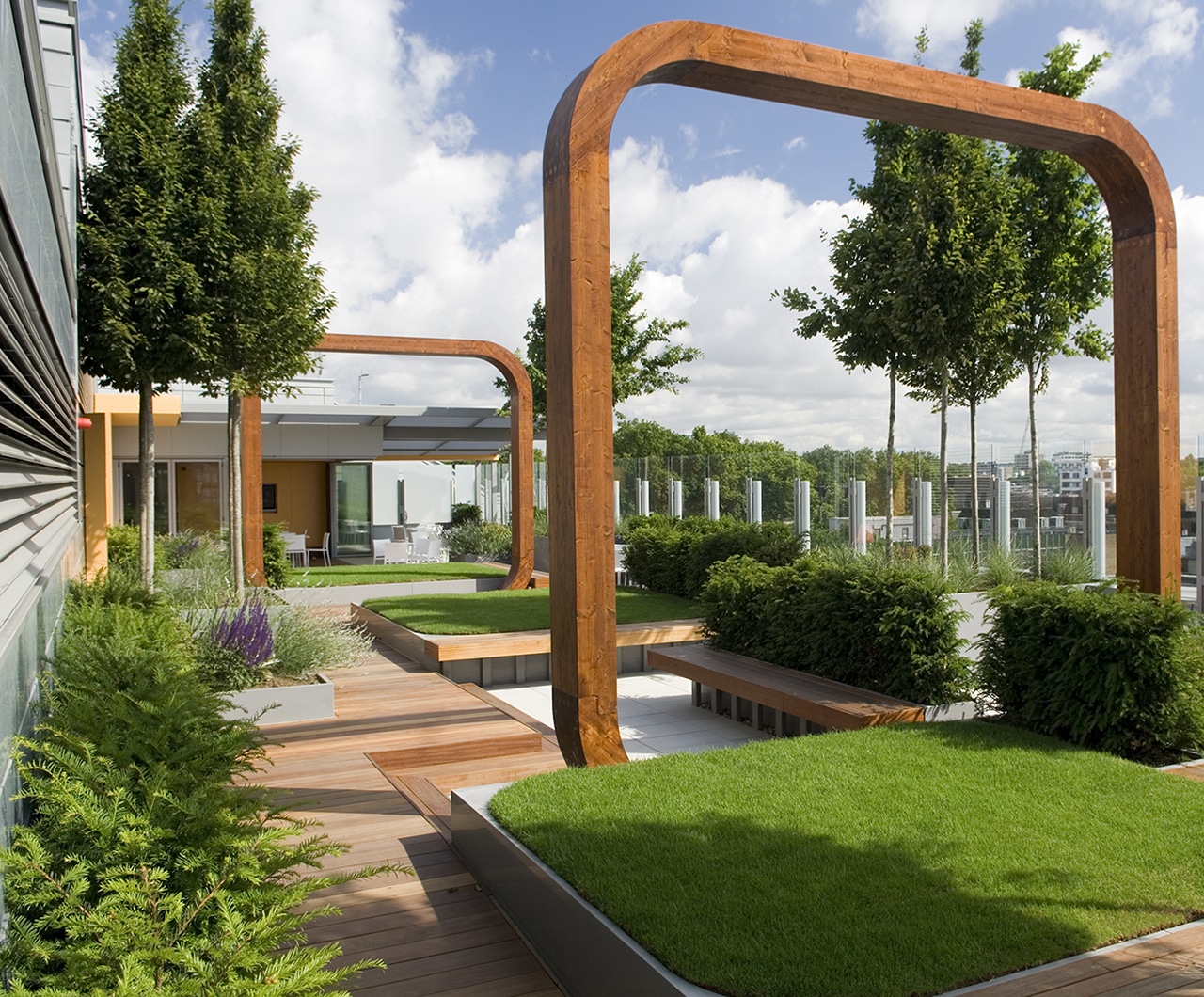 Great Ormond Street Hospital Garden with structural arches