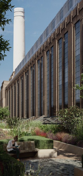 Roof gardens at Battersea Power Station