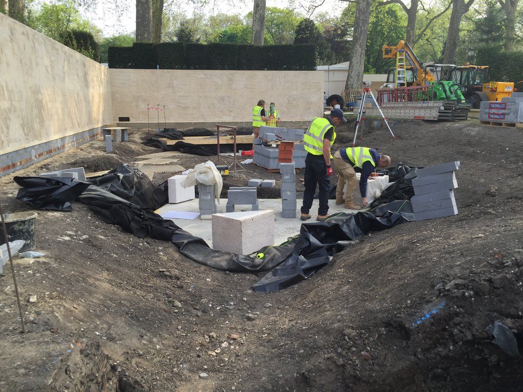 Footings and pool dug