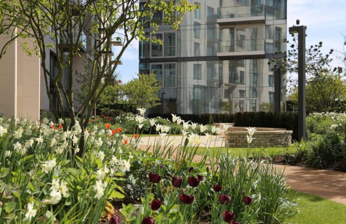 The beautiful planting at Lillie Square Residential Development London