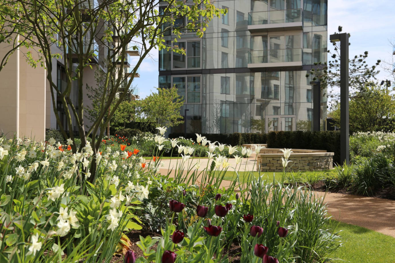 The beautiful planting at Lillie Square Residential Development London