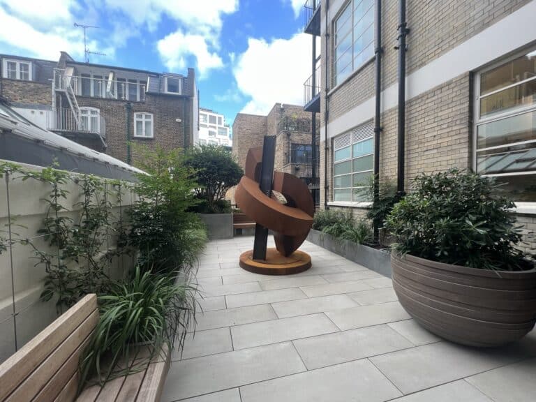 A sculpture in a central London Roof Garden